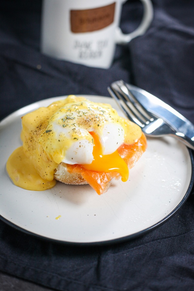 Illustrative eggs benedict photo for Break The Fast Restaurant.