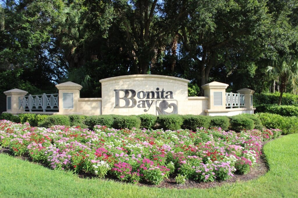 Entrance monument at Bonita Bay, Bonita Springs, FL