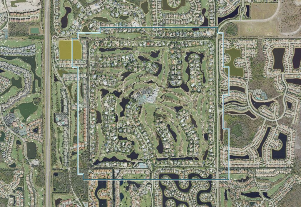 Aerial map of Quail Creek with the community boundary