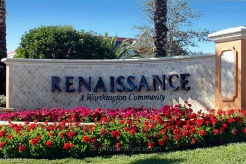 Renaissance entrance sign, Fort Myers, Fort Myers, Florida